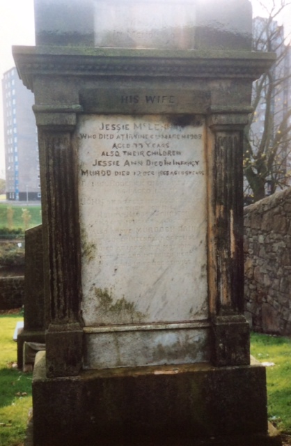 Photo of headstones/Jessie McLennan d1908 hsdtn Irvine